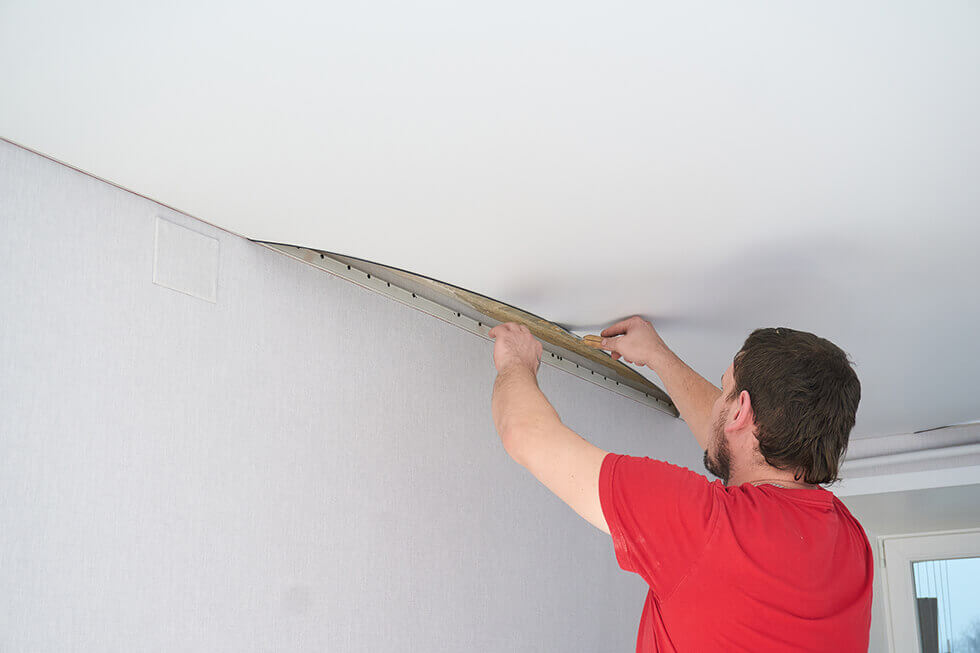 Как смонтировать натяжной потолок своими руками (готовый комплект)