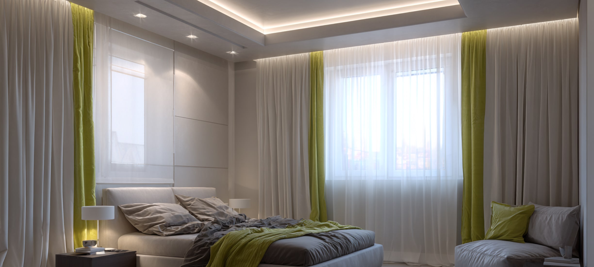 Дизайн натяжного потолка в спальне Дизайн натяжного потолка в спальне