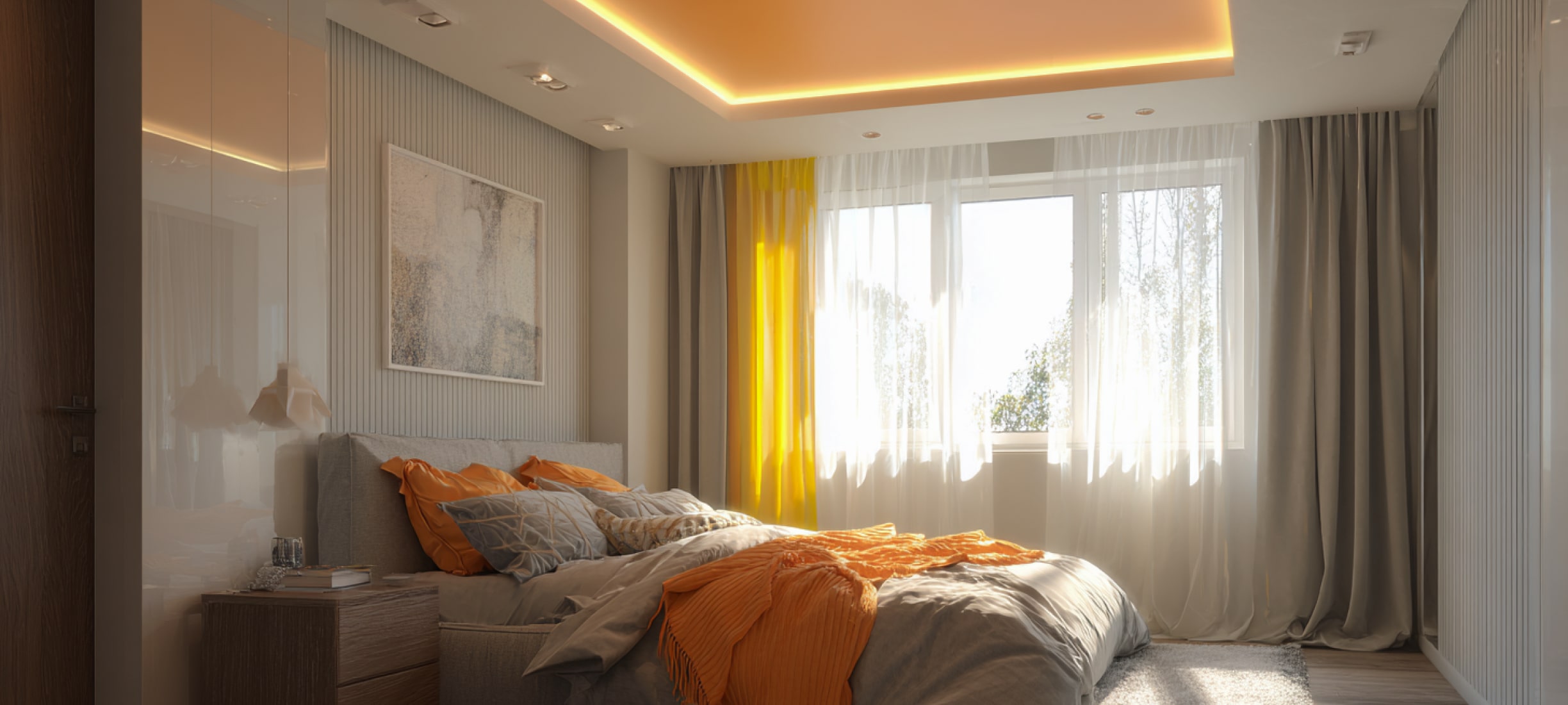 Дизайн натяжного потолка в спальне Дизайн натяжного потолка в спальне