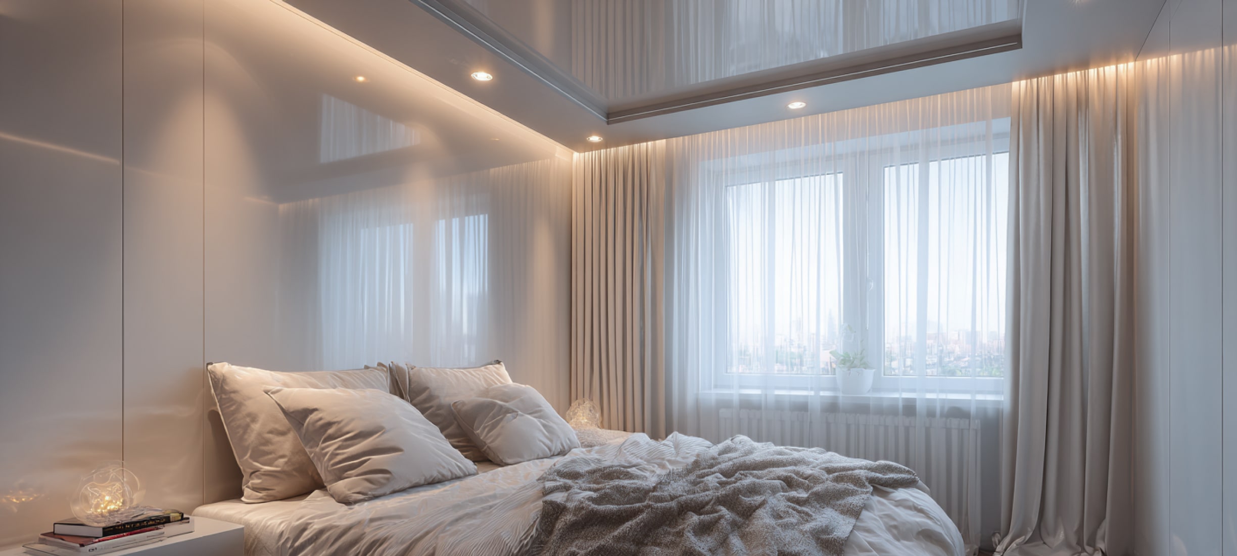 Дизайн натяжного потолка в спальне Дизайн натяжного потолка в спальне