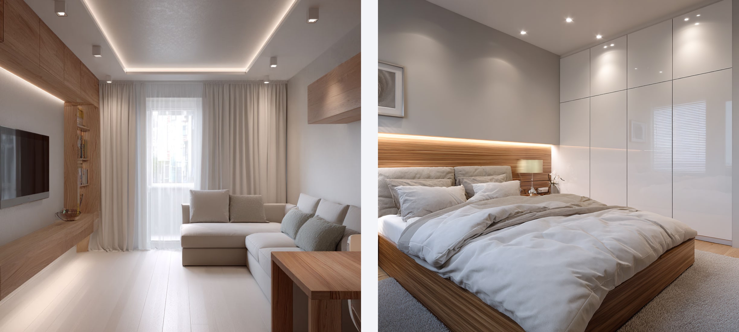 Сравнение матовых и сатиновых потолков